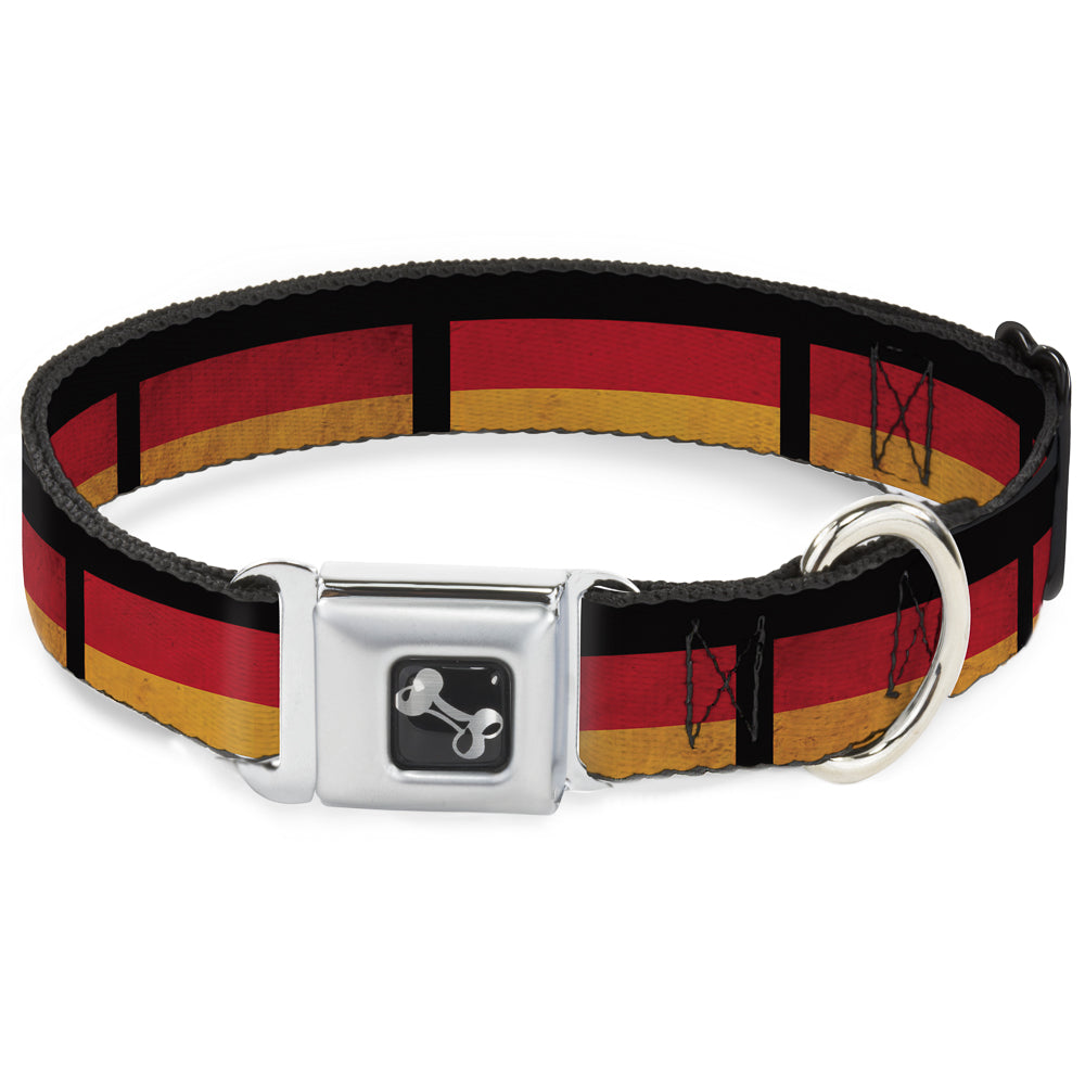 Dog Bone Seatbelt Buckle Collar - German Flag Distressed Seatbelt Buckle Collars Buckle-Down