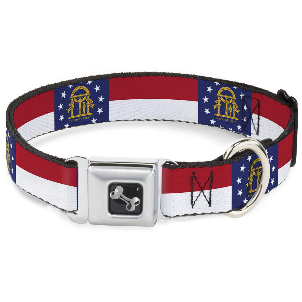 Dog Bone Seatbelt Buckle Collar - Georgia Flag Seatbelt Buckle Collars Buckle-Down