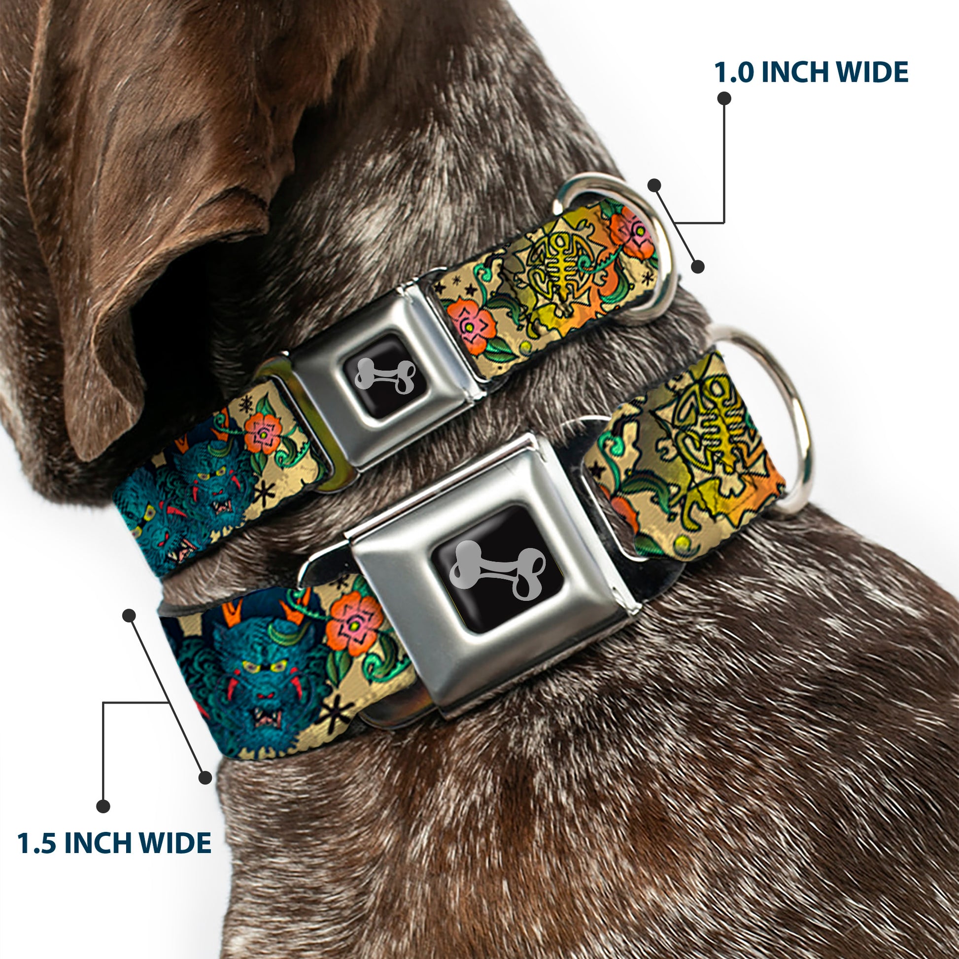 Dog Bone Seatbelt Buckle Collar - Honor CLOSE-UP Tan Seatbelt Buckle Collars Buckle-Down