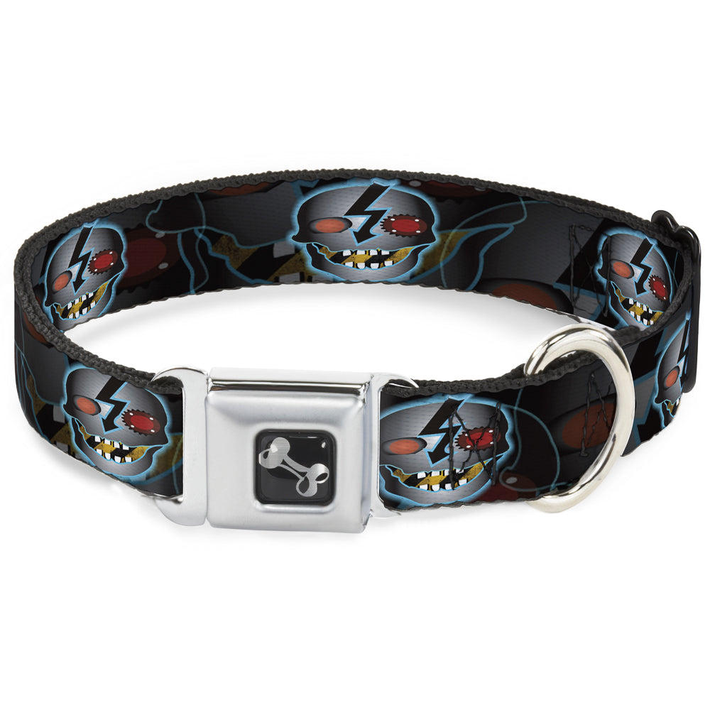 Dog Bone Seatbelt Buckle Collar - High Voltage Skull Seatbelt Buckle Collars Buckle-Down