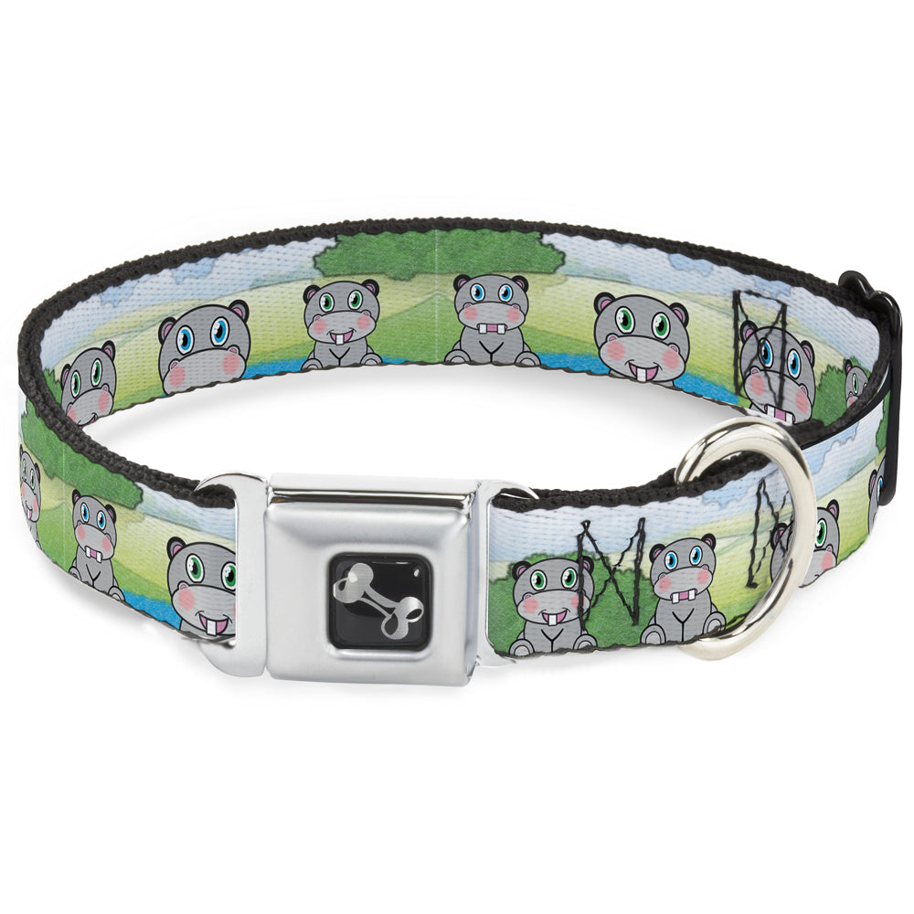 Dog Bone Seatbelt Buckle Collar - Hippo Cartoon Seatbelt Buckle Collars Buckle-Down