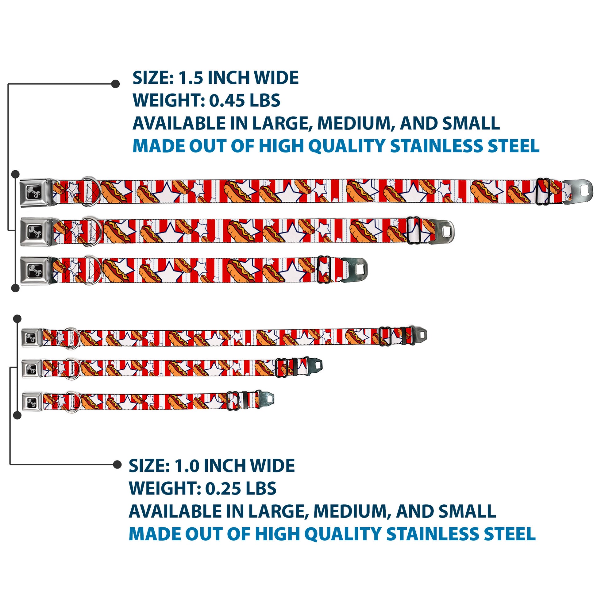 Dog Bone Seatbelt Buckle Collar - Hot Dogs Seatbelt Buckle Collars Buckle-Down