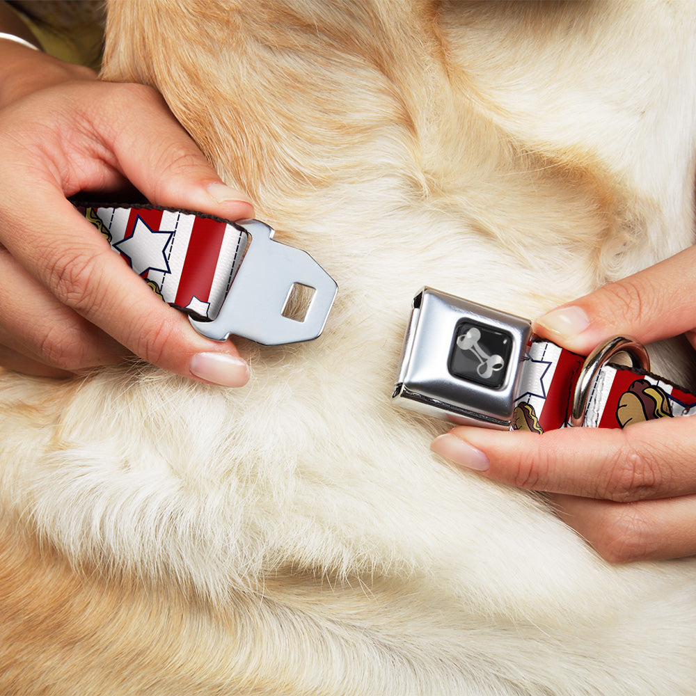 Dog Bone Seatbelt Buckle Collar - Hot Dogs Seatbelt Buckle Collars Buckle-Down