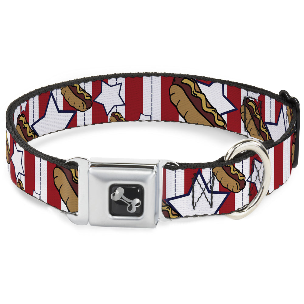 Dog Bone Seatbelt Buckle Collar - Hot Dogs Seatbelt Buckle Collars Buckle-Down