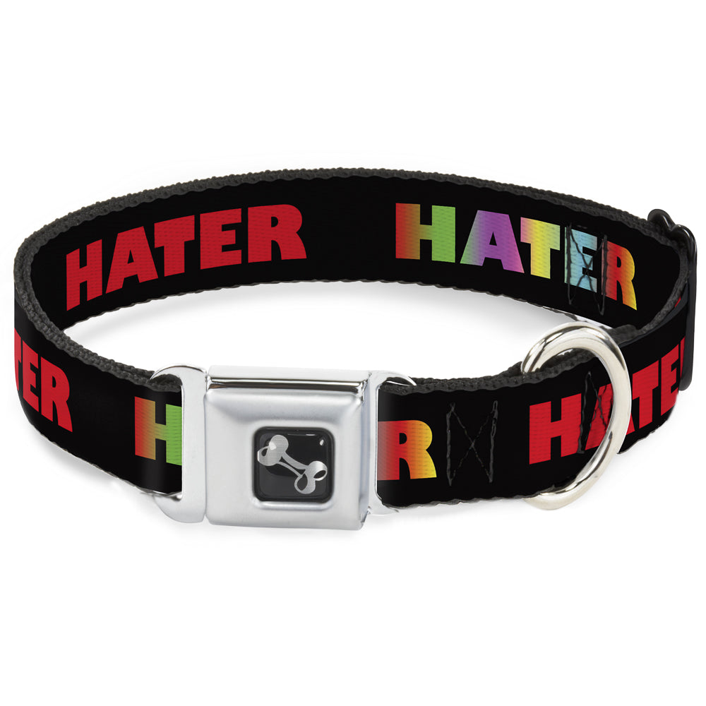 Dog Bone Seatbelt Buckle Collar - HATER Black/Red/Rainbow Fade Seatbelt Buckle Collars Buckle-Down