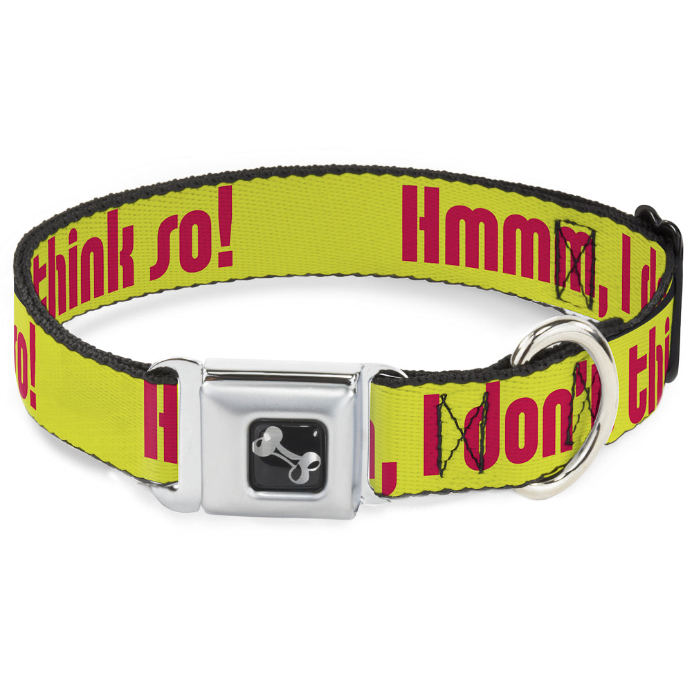 Dog Bone Seatbelt Buckle Collar - HMMM, I DON'T THINK SO! Yellow/Pink Seatbelt Buckle Collars Buckle-Down