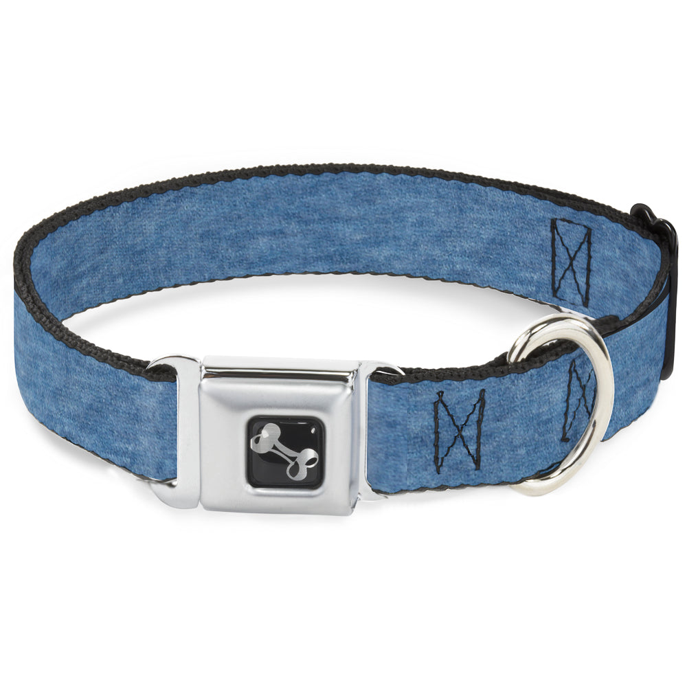 Dog Bone Seatbelt Buckle Collar - Heather Blue Seatbelt Buckle Collars Buckle-Down