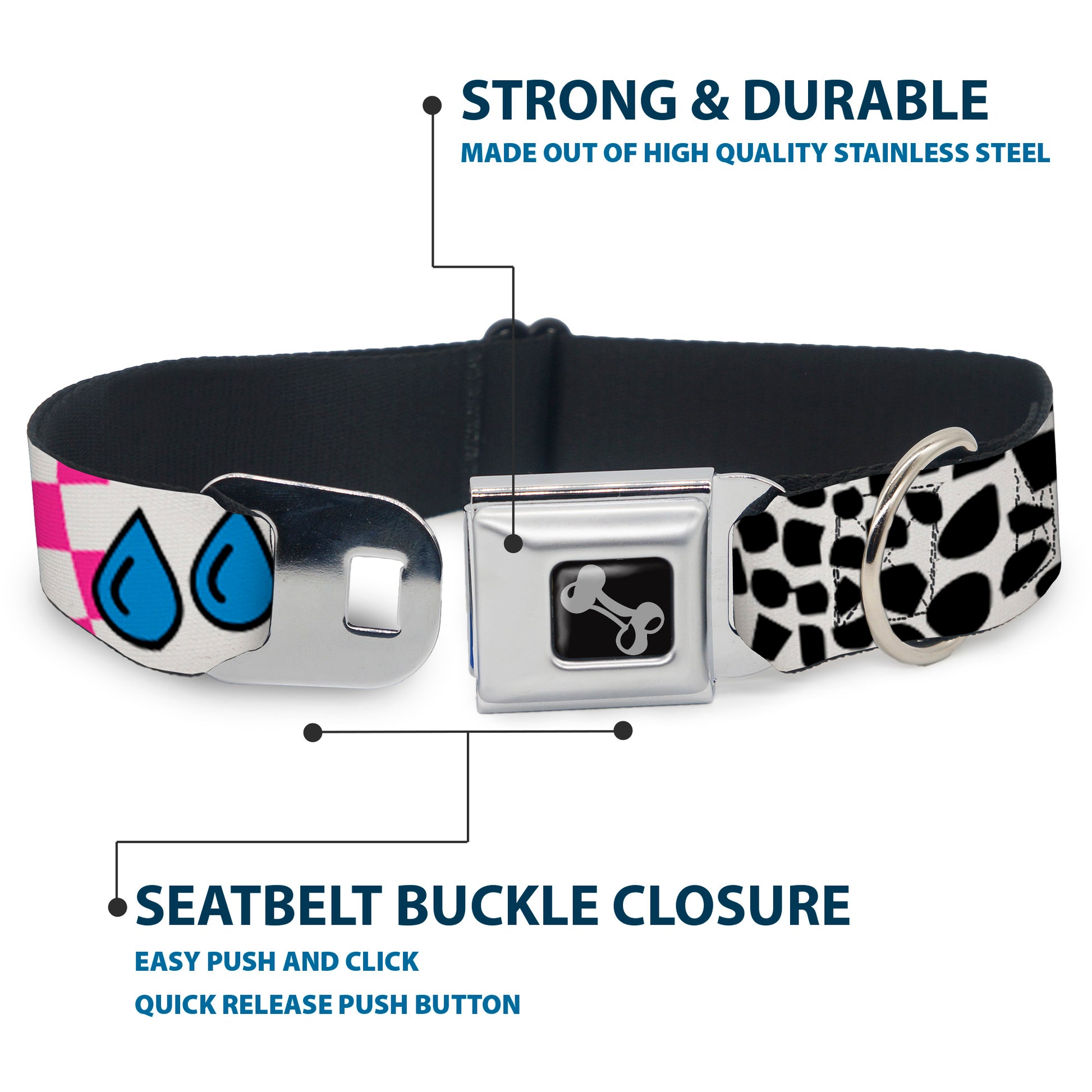 Dog Bone Seatbelt Buckle Collar - Icons & Patterns 1 Seatbelt Buckle Collars Buckle-Down