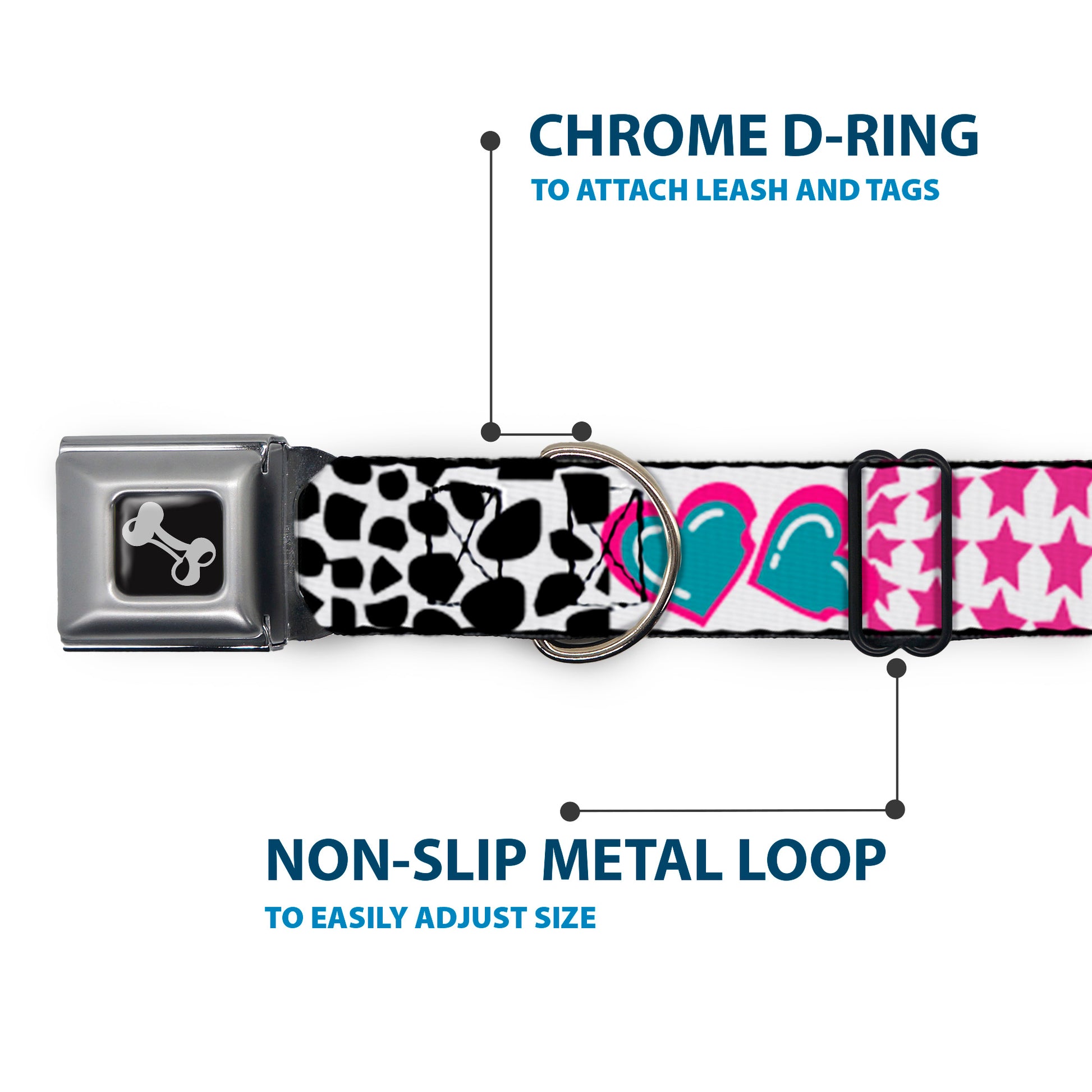 Dog Bone Seatbelt Buckle Collar - Icons & Patterns 1 Seatbelt Buckle Collars Buckle-Down