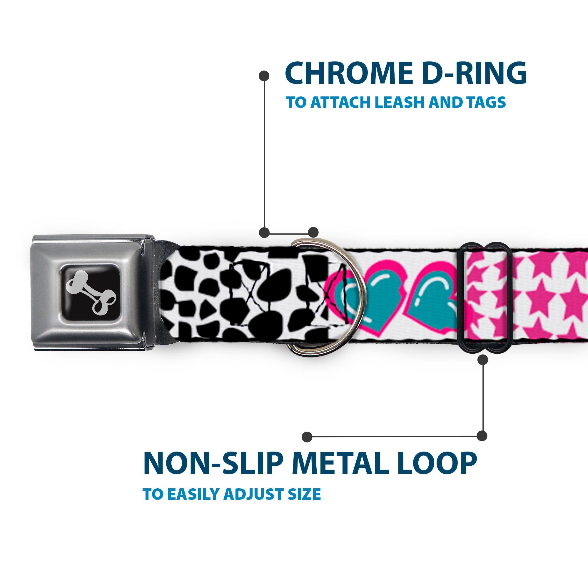 Dog Bone Seatbelt Buckle Collar - Icons & Patterns 1 Seatbelt Buckle Collars Buckle-Down