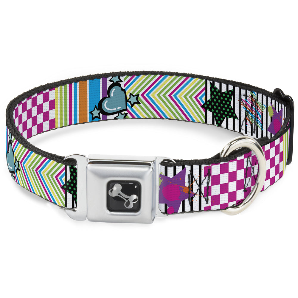 Dog Bone Seatbelt Buckle Collar - Icons & Patterns 2 Seatbelt Buckle Collars Buckle-Down