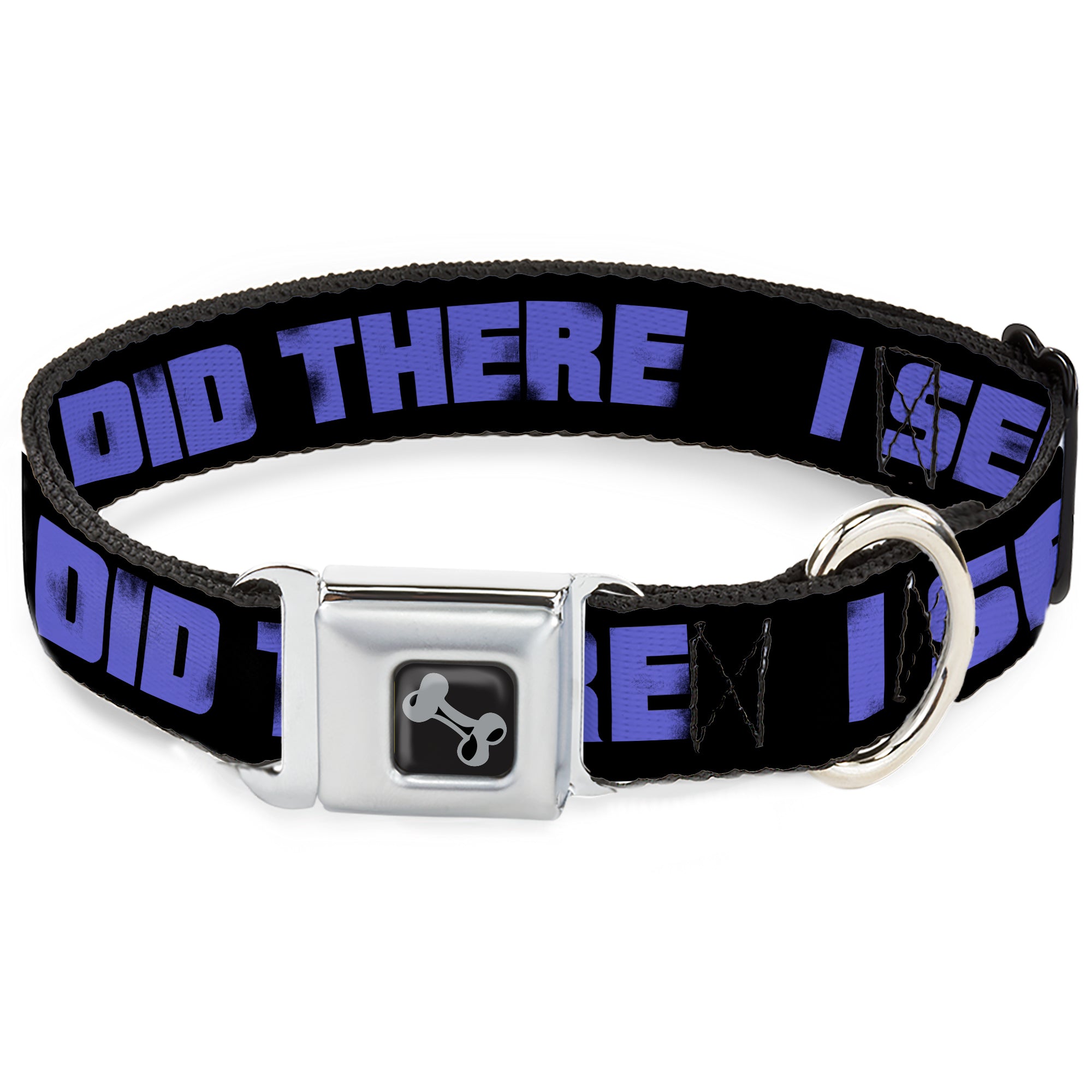 Dog Bone Seatbelt Buckle Collar - I SEE WHAT YOU DID THERE Weathered Black/Purple Seatbelt Buckle Collars Buckle-Down