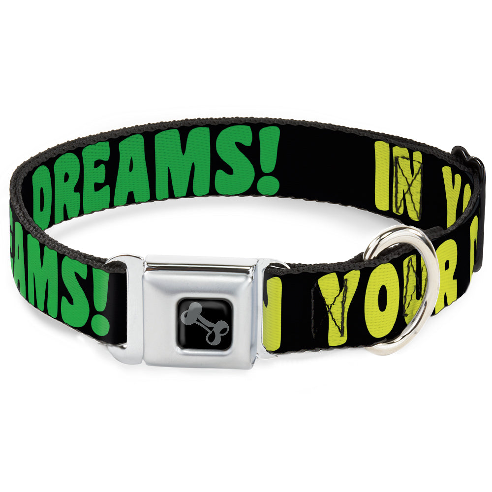 Dog Bone Black/Silver Seatbelt Buckle Collar - IN YOUR DREAMS! Black/Pink/Green/Yellow Seatbelt Buckle Collars Buckle-Down
