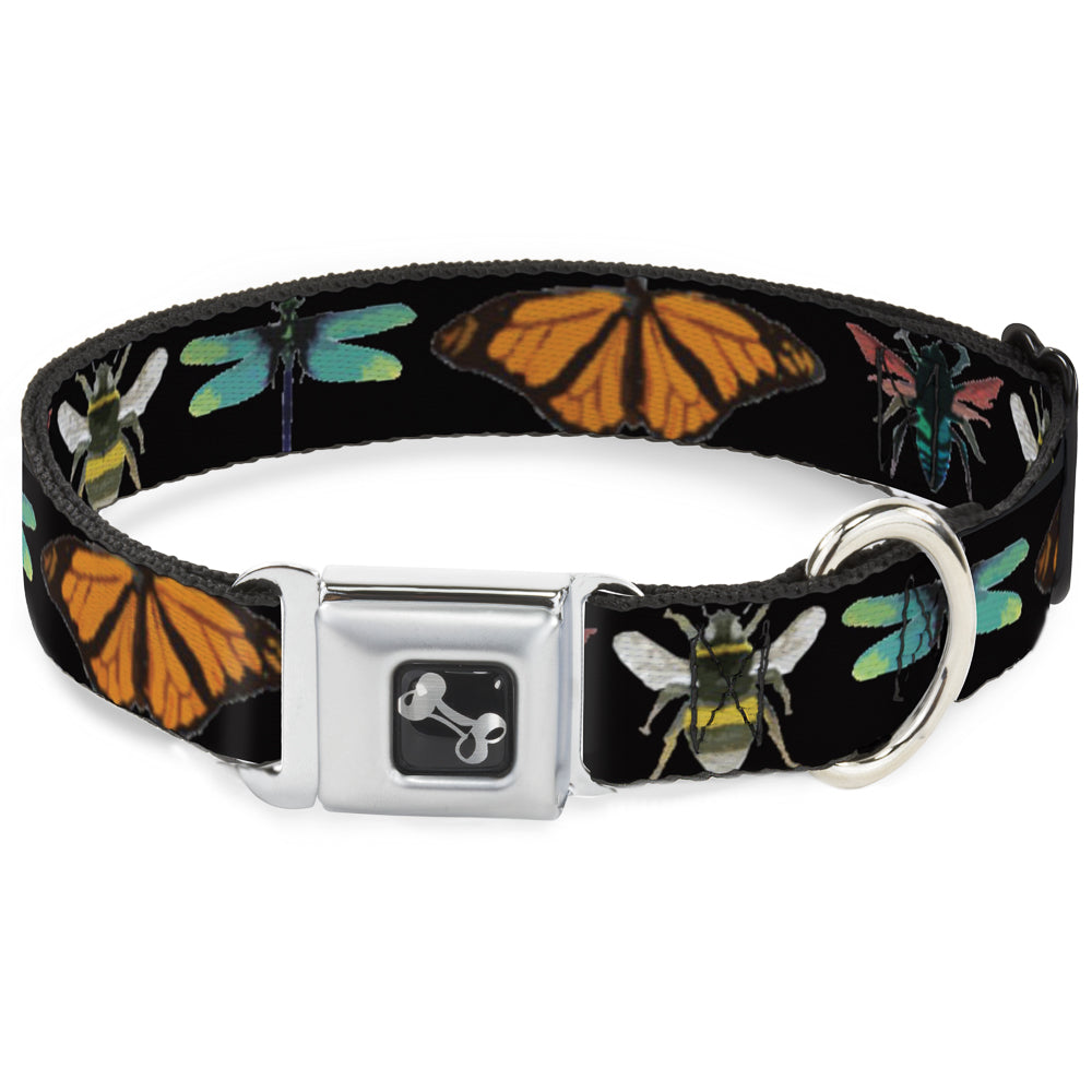 Dog Bone Seatbelt Buckle Collar - Insects CLOSE-UP Black Seatbelt Buckle Collars Buckle-Down
