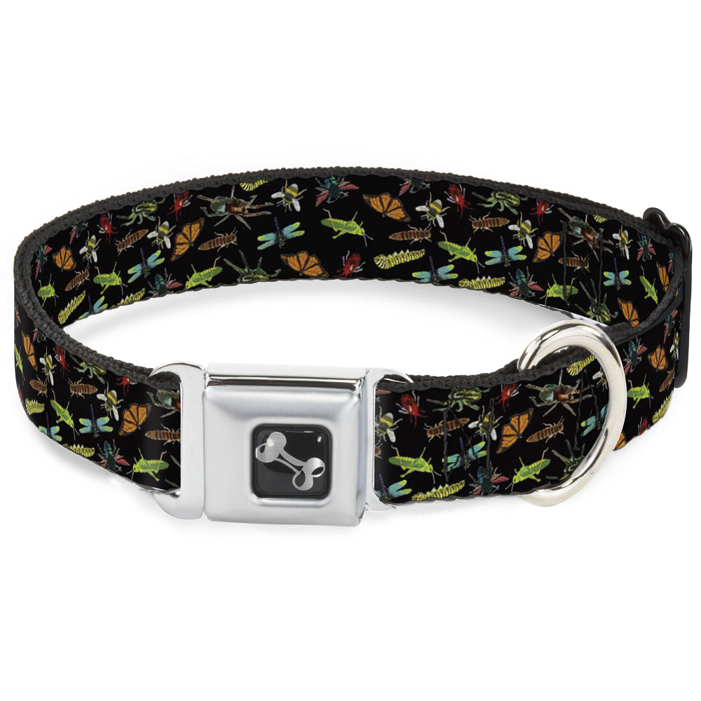 Dog Bone Seatbelt Buckle Collar - Insects Scattered Black Seatbelt Buckle Collars Buckle-Down
