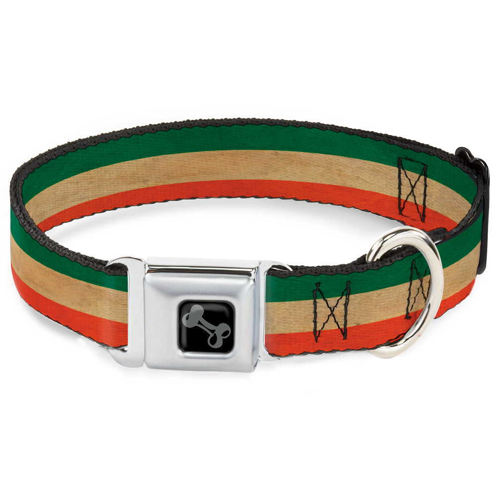 Dog Bone Seatbelt Buckle Collar - Ireland Flag Stripes Distressed Seatbelt Buckle Collars Buckle-Down