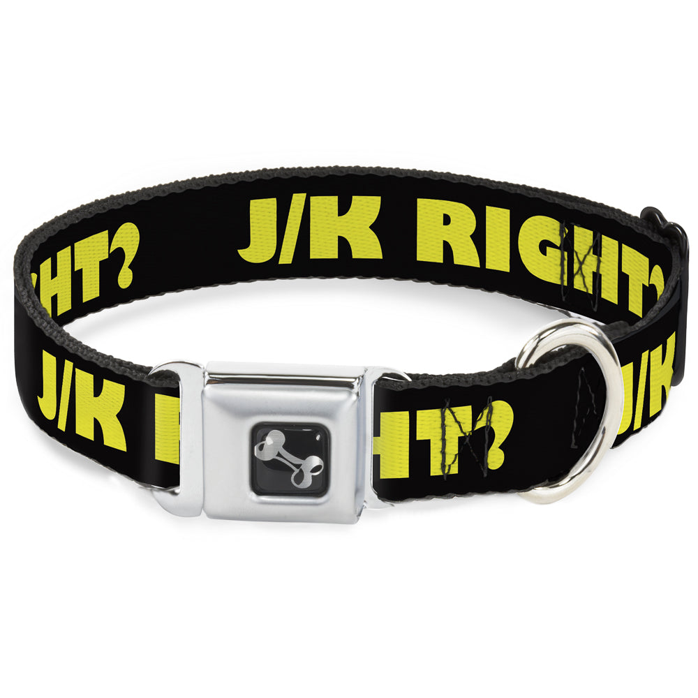 Dog Bone Seatbelt Buckle Collar - J/K RIGHT? Black/Yellow Seatbelt Buckle Collars Buckle-Down