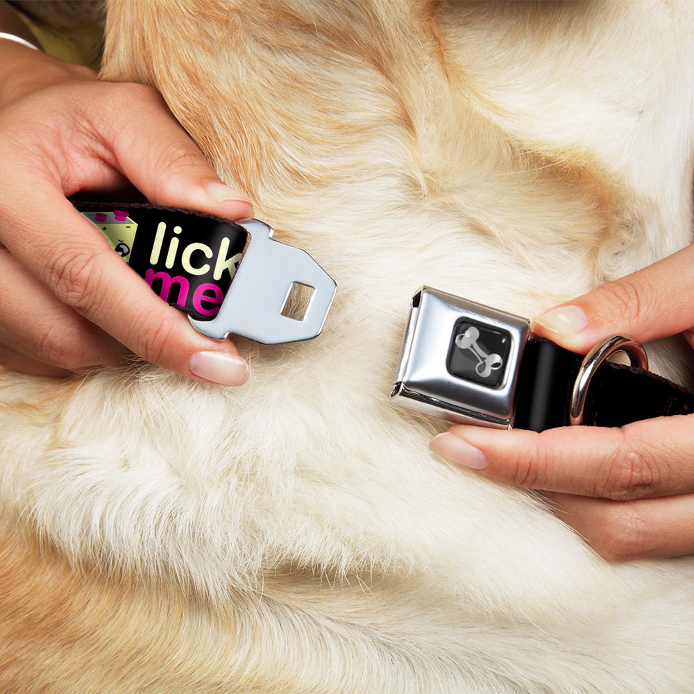 Dog Bone Seatbelt Buckle Collar - LICK ME Battery Cartoon Seatbelt Buckle Collars Buckle-Down
