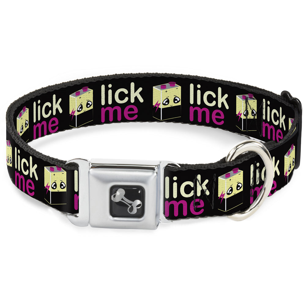 Dog Bone Seatbelt Buckle Collar - LICK ME Battery Cartoon Seatbelt Buckle Collars Buckle-Down