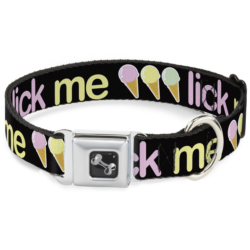 Buckle-Down Seatbelt Buckle Dog Collar - LICK ME Ice Cream Cones Seatbelt Buckle Collars Buckle-Down