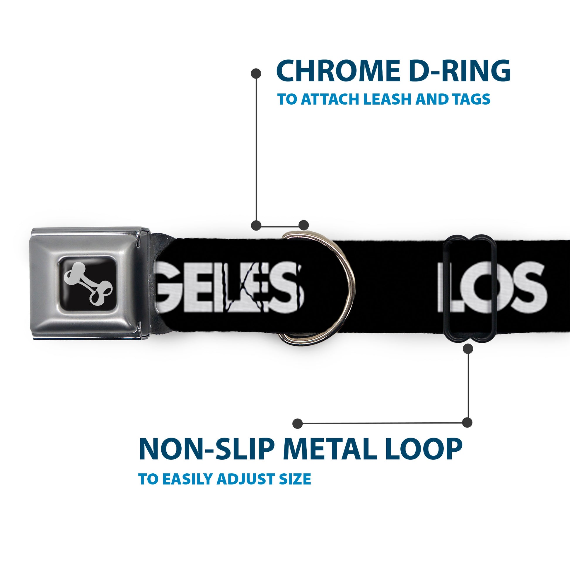 Dog Bone Seatbelt Buckle Collar - LOS F*CKIN' ANGELES Mustache Black/White/Pink Seatbelt Buckle Collars Buckle-Down