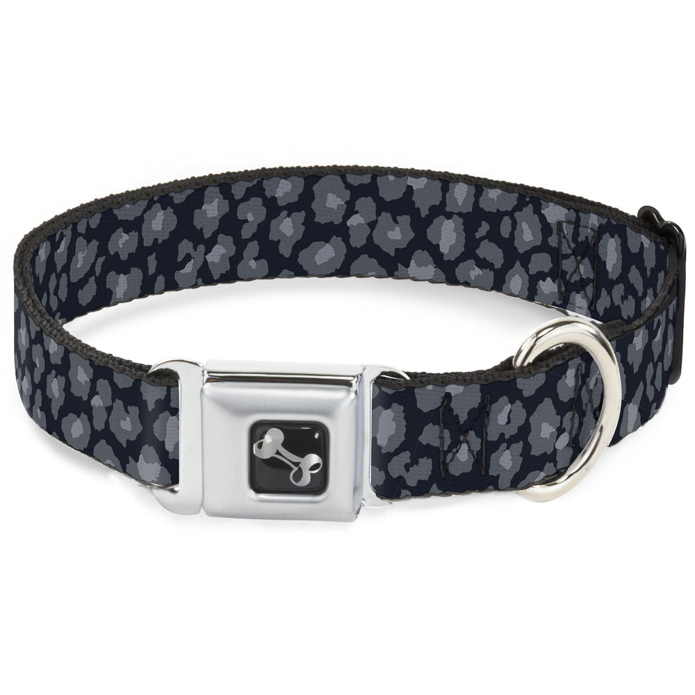 Dog Bone Seatbelt Buckle Collar - Leopard Grays Seatbelt Buckle Collars Buckle-Down