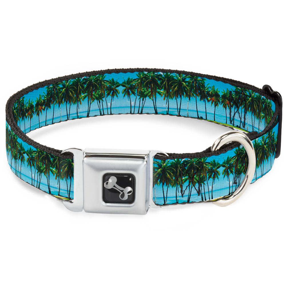 Dog Bone Seatbelt Buckle Collar - Landscape Beach Palm Trees Seatbelt Buckle Collars Buckle-Down