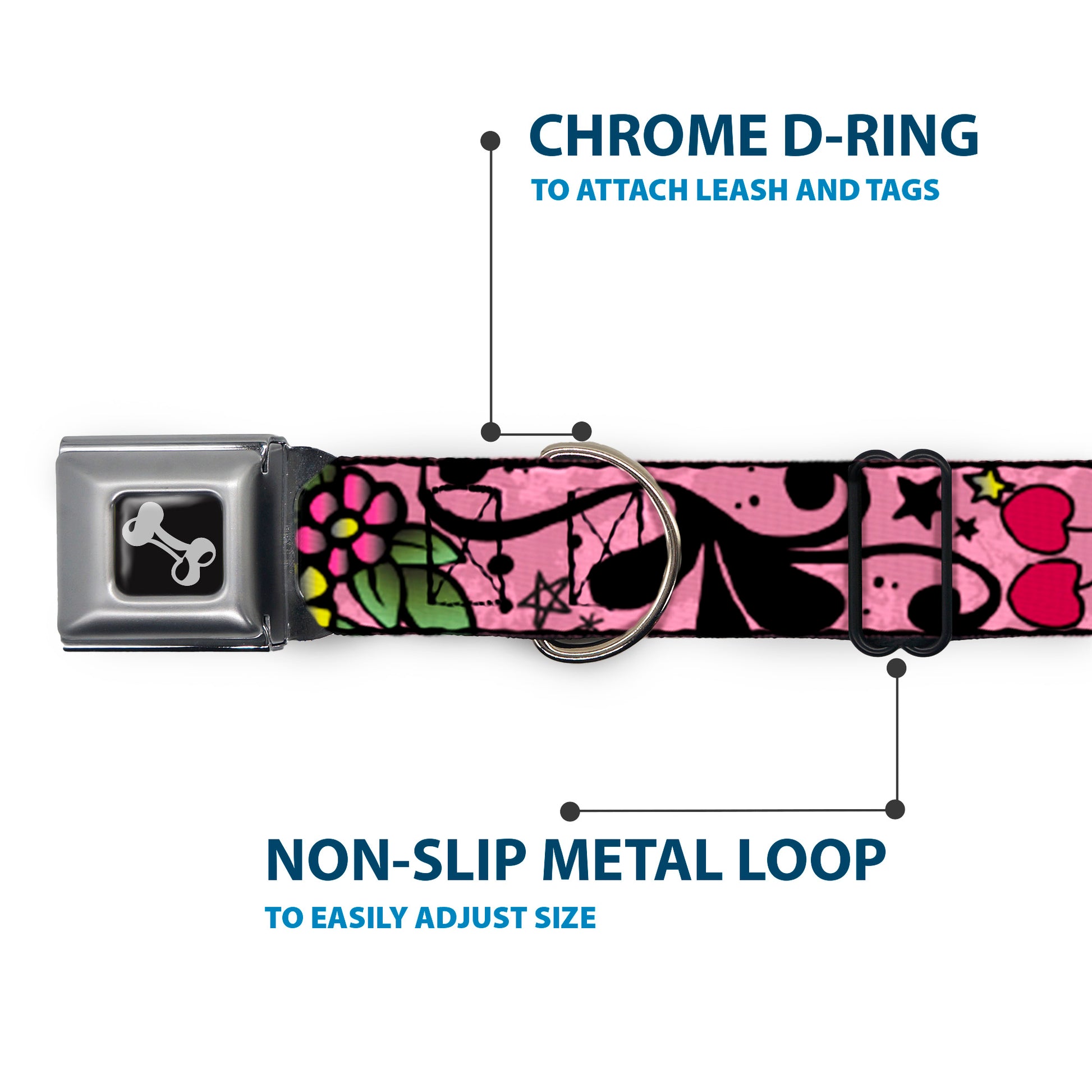 Dog Bone Seatbelt Buckle Collar - Mom & Dad Pink Seatbelt Buckle Collars Buckle-Down