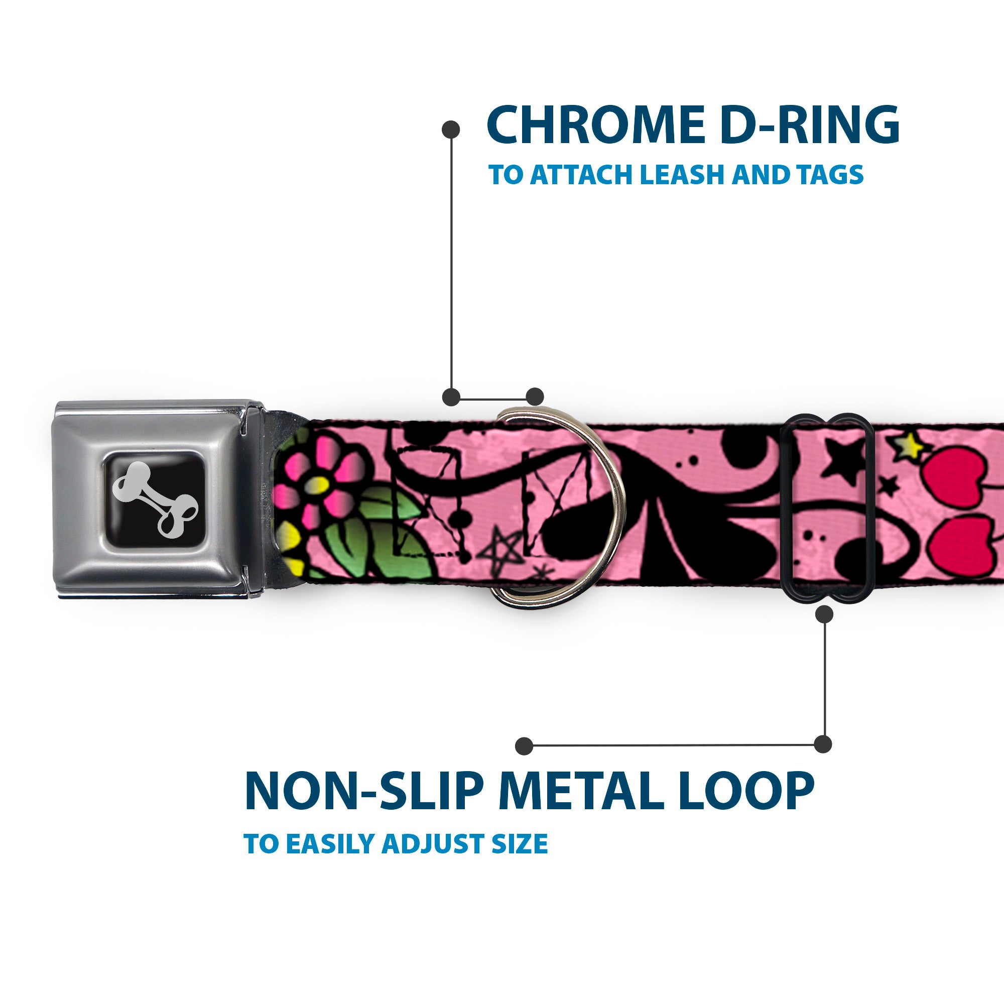 Dog Bone Seatbelt Buckle Collar - Mom & Dad Pink Seatbelt Buckle Collars Buckle-Down