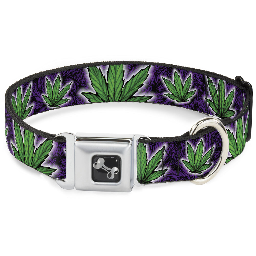 Buckle-Down Seatbelt Buckle Dog Collar - Marijuana Haze Purple Seatbelt Buckle Collars Buckle-Down