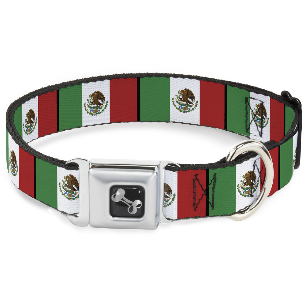 Dog Bone Seatbelt Buckle Collar - Mexico Flags Seatbelt Buckle Collars Buckle-Down