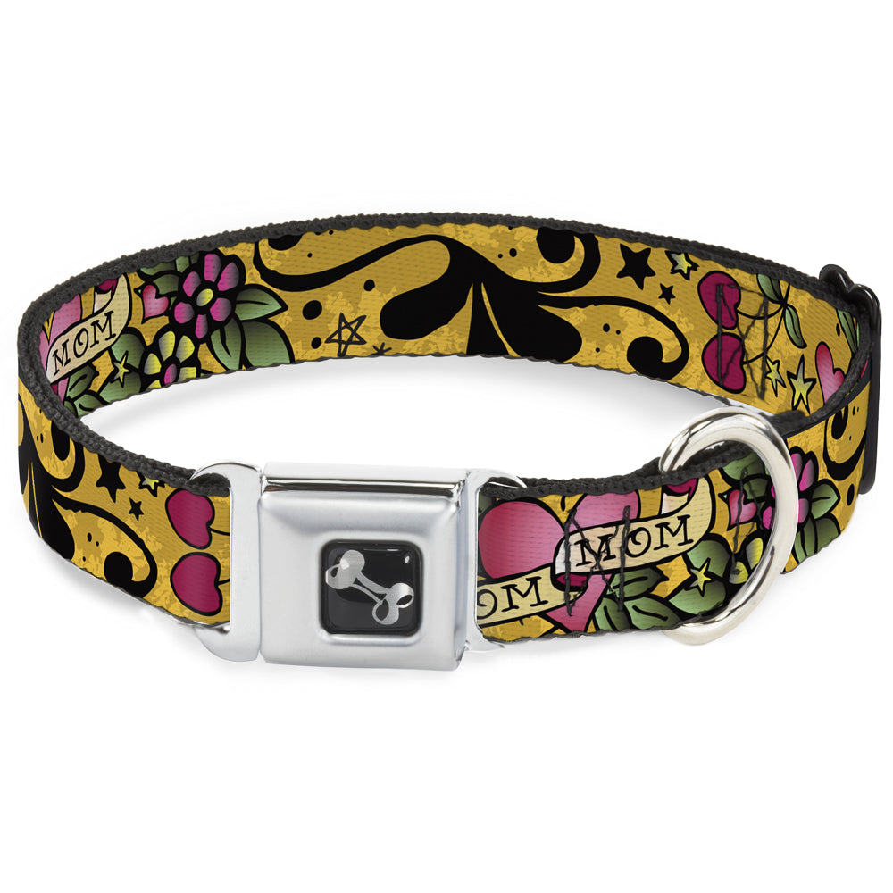 Dog Bone Seatbelt Buckle Collar - Mom & Mom Yellow Seatbelt Buckle Collars Buckle-Down