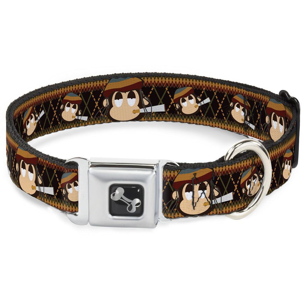 Dog Bone Seatbelt Buckle Collar - Multi Smoking Monkey Argyle Brown Seatbelt Buckle Collars Buckle-Down