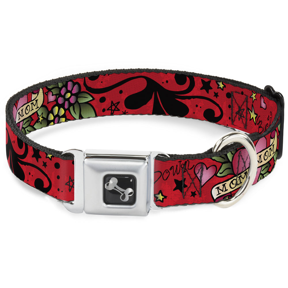 Dog Bone Seatbelt Buckle Collar - Mom & Mom Red Seatbelt Buckle Collars Buckle-Down
