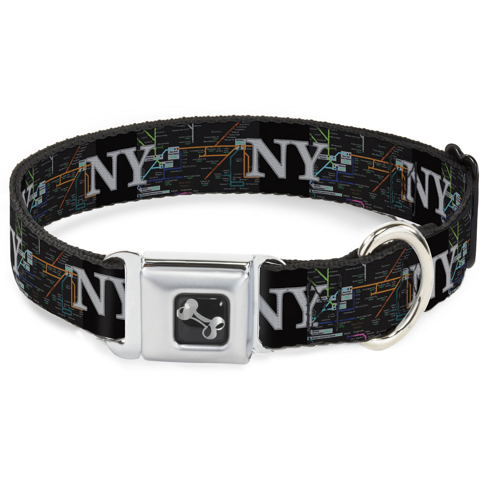 Dog Bone Seatbelt Buckle Collar - New York Subway Seatbelt Buckle Collars Buckle-Down