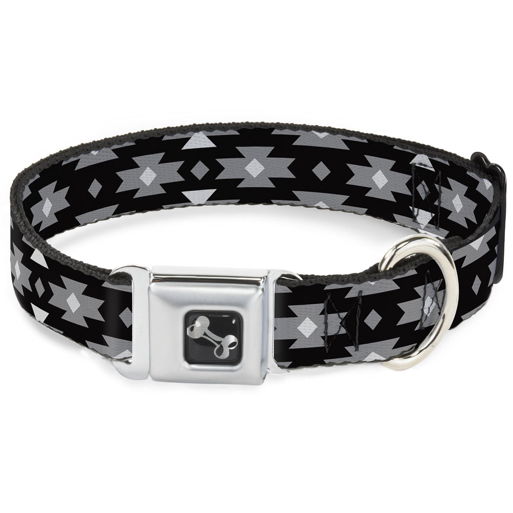 Dog Bone Seatbelt Buckle Collar - Navajo Gray/Black/Gray/White Seatbelt Buckle Collars Buckle-Down
