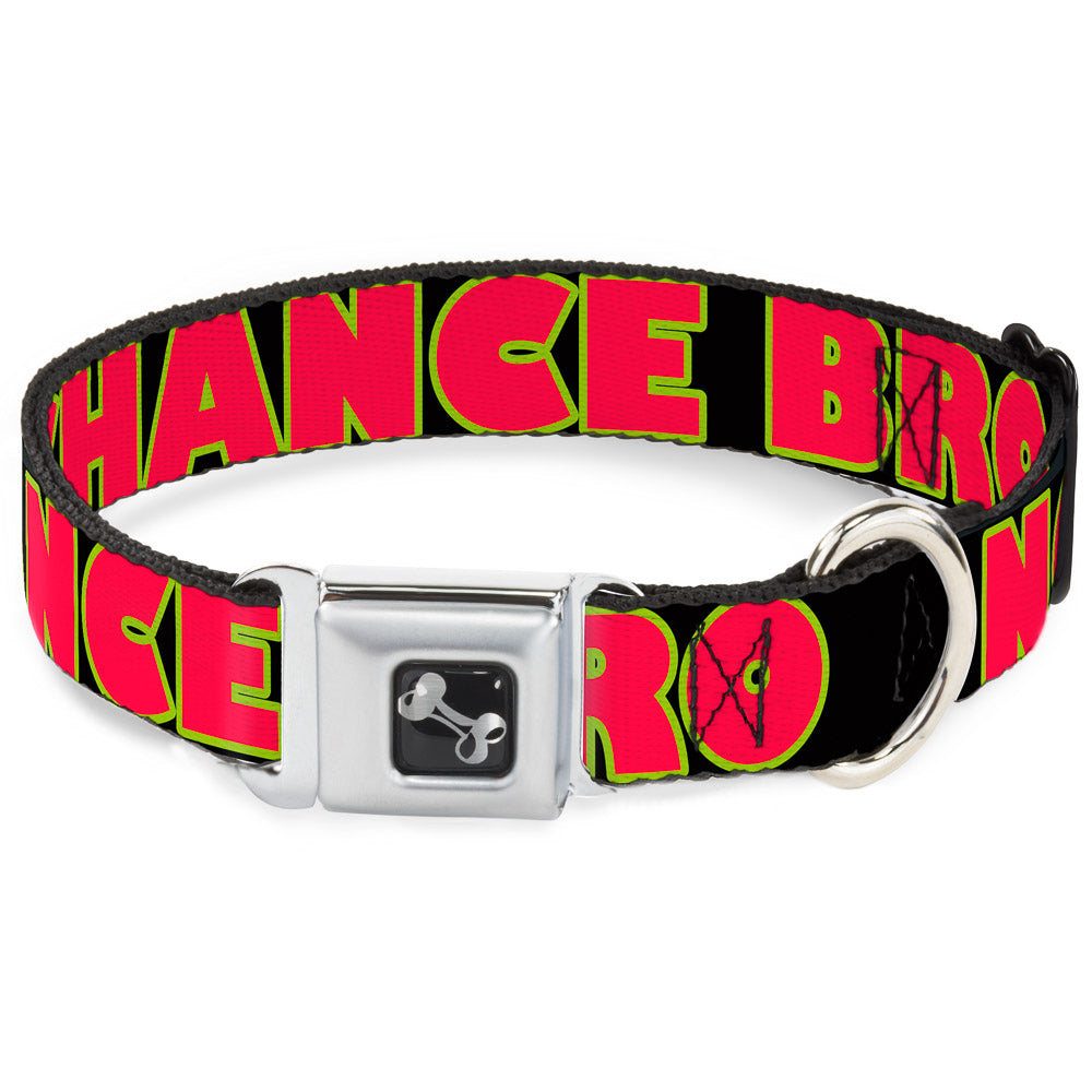 Dog Bone Seatbelt Buckle Collar - NO CHANCE BRO Black/Yellow/Red Seatbelt Buckle Collars Buckle-Down