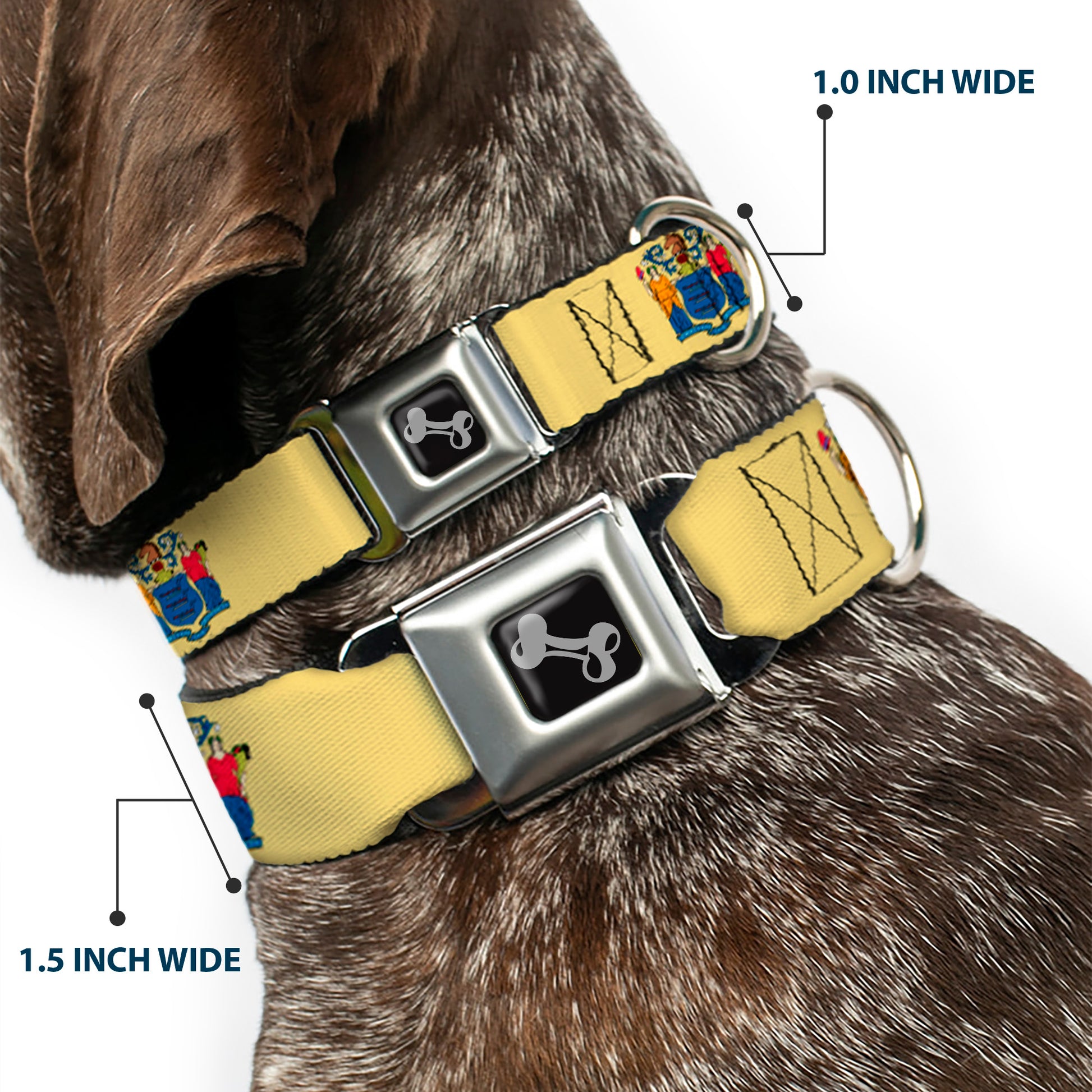 Dog Bone Seatbelt Buckle Collar - New Jersey Flag Seatbelt Buckle Collars Buckle-Down
