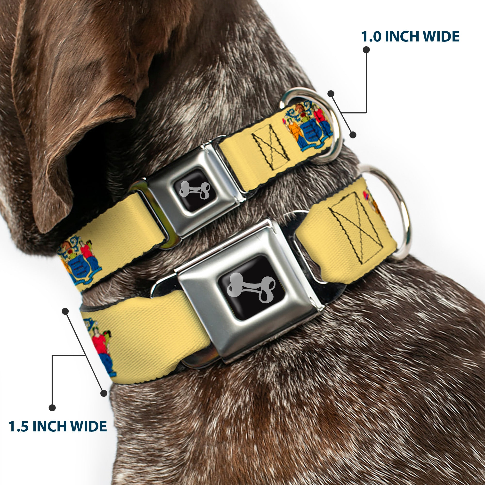 Dog Bone Seatbelt Buckle Collar - New Jersey Flag Seatbelt Buckle Collars Buckle-Down