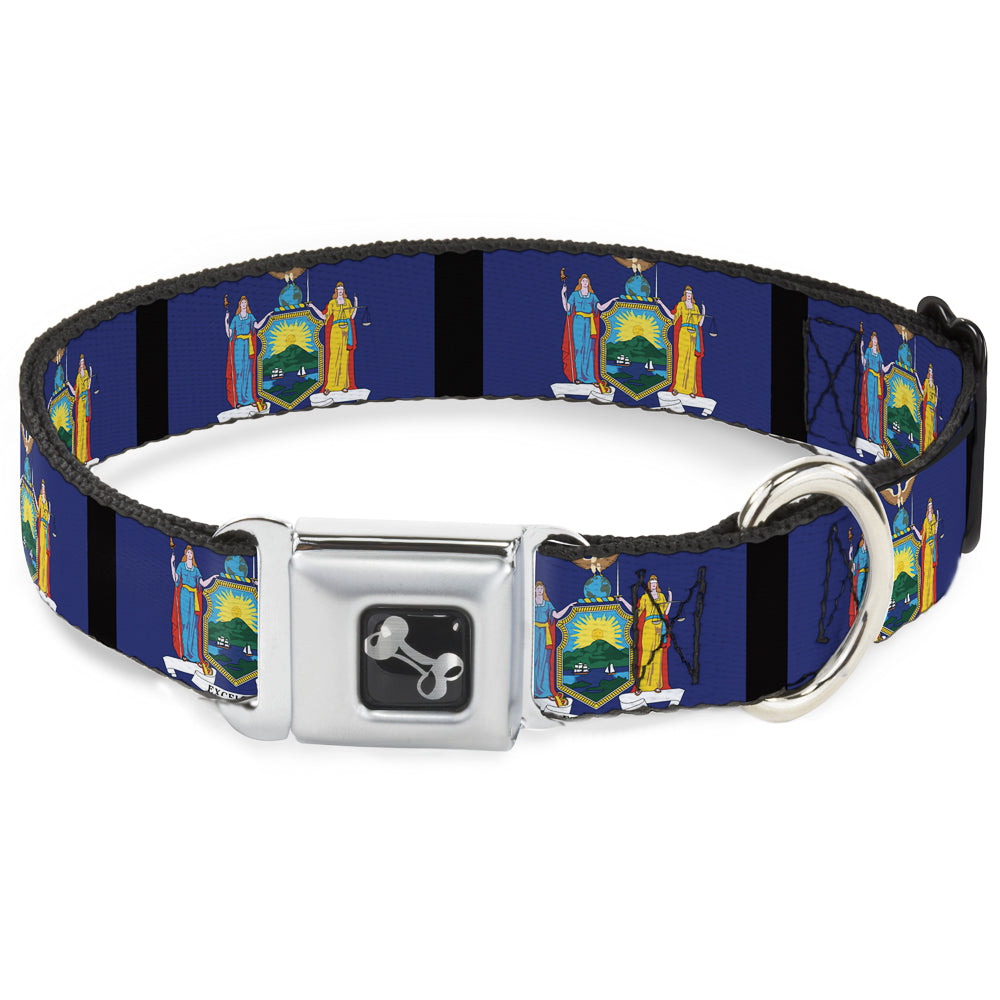 Dog Bone Seatbelt Buckle Collar - New York Flags/Black Seatbelt Buckle Collars Buckle-Down