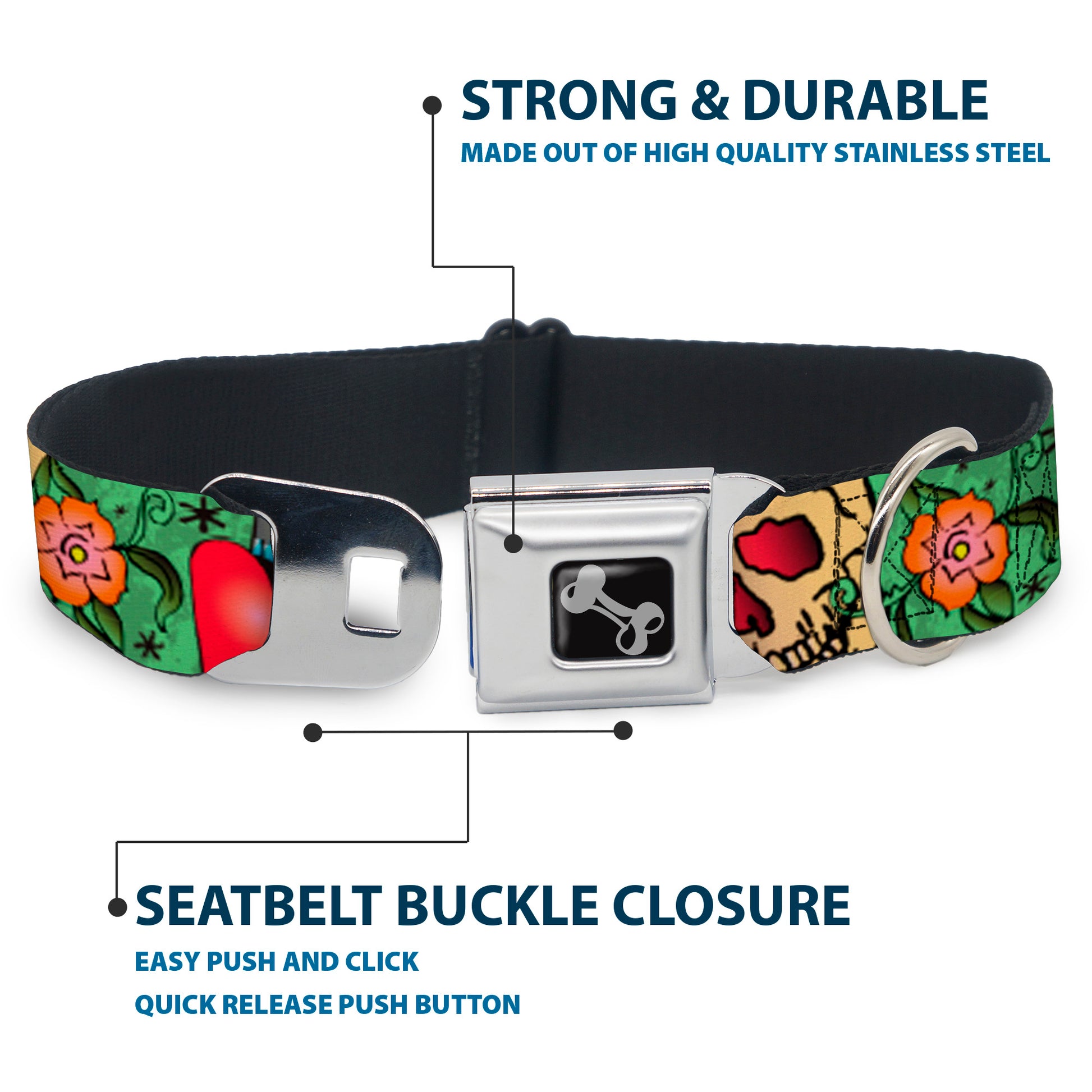 Dog Bone Seatbelt Buckle Collar - Only God Can Judge Me Green Seatbelt Buckle Collars Buckle-Down