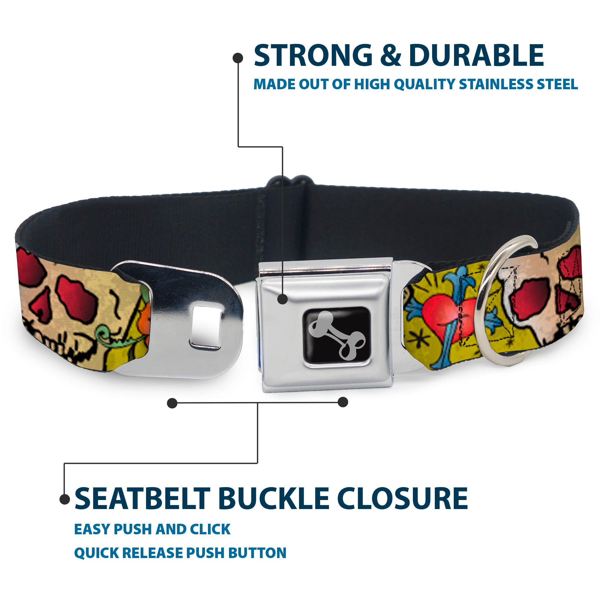Dog Bone Seatbelt Buckle Collar - Only God Can Judge Me Yellow Seatbelt Buckle Collars Buckle-Down