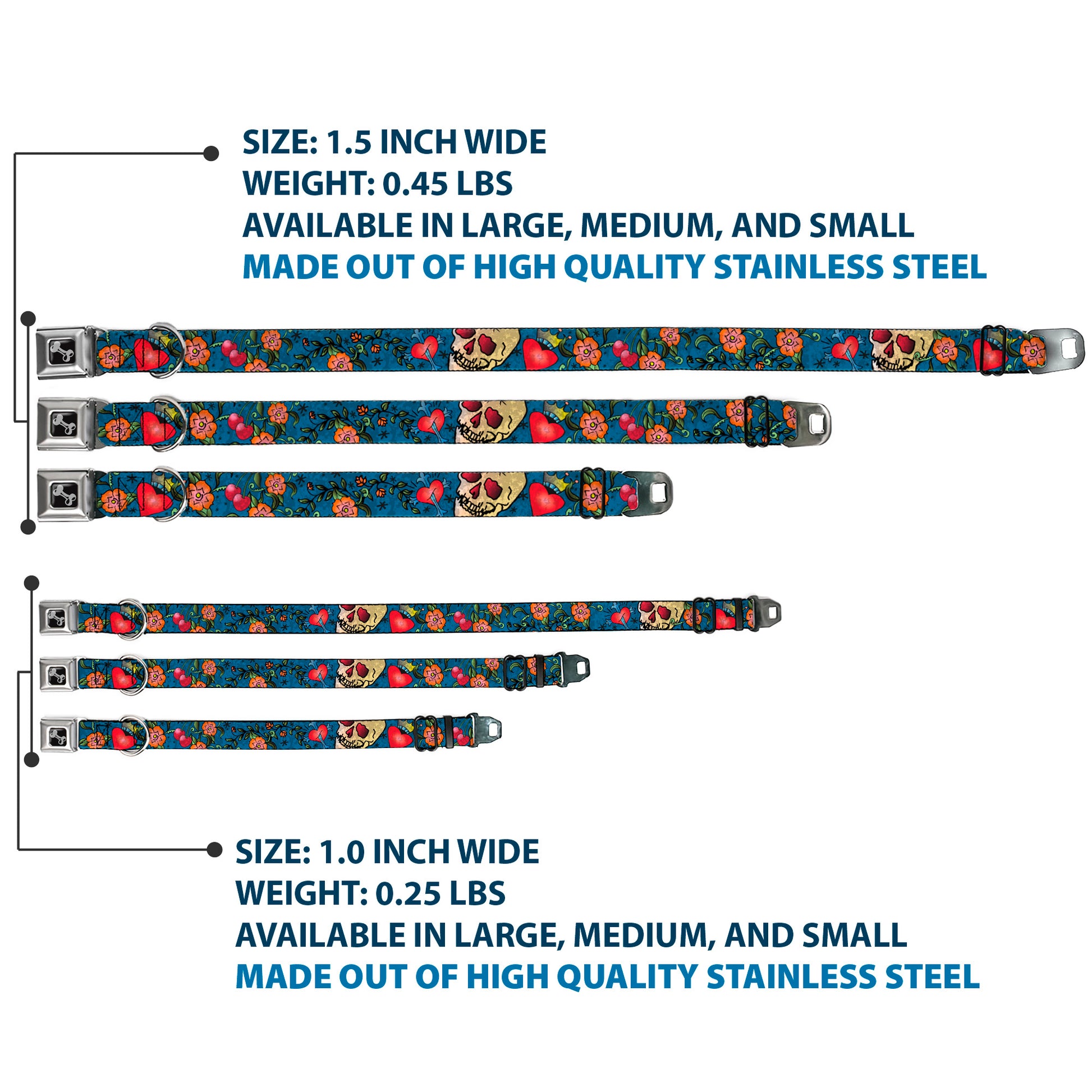 Dog Bone Seatbelt Buckle Collar - Only God Can Judge Me CLOSE-UP Blue Seatbelt Buckle Collars Buckle-Down