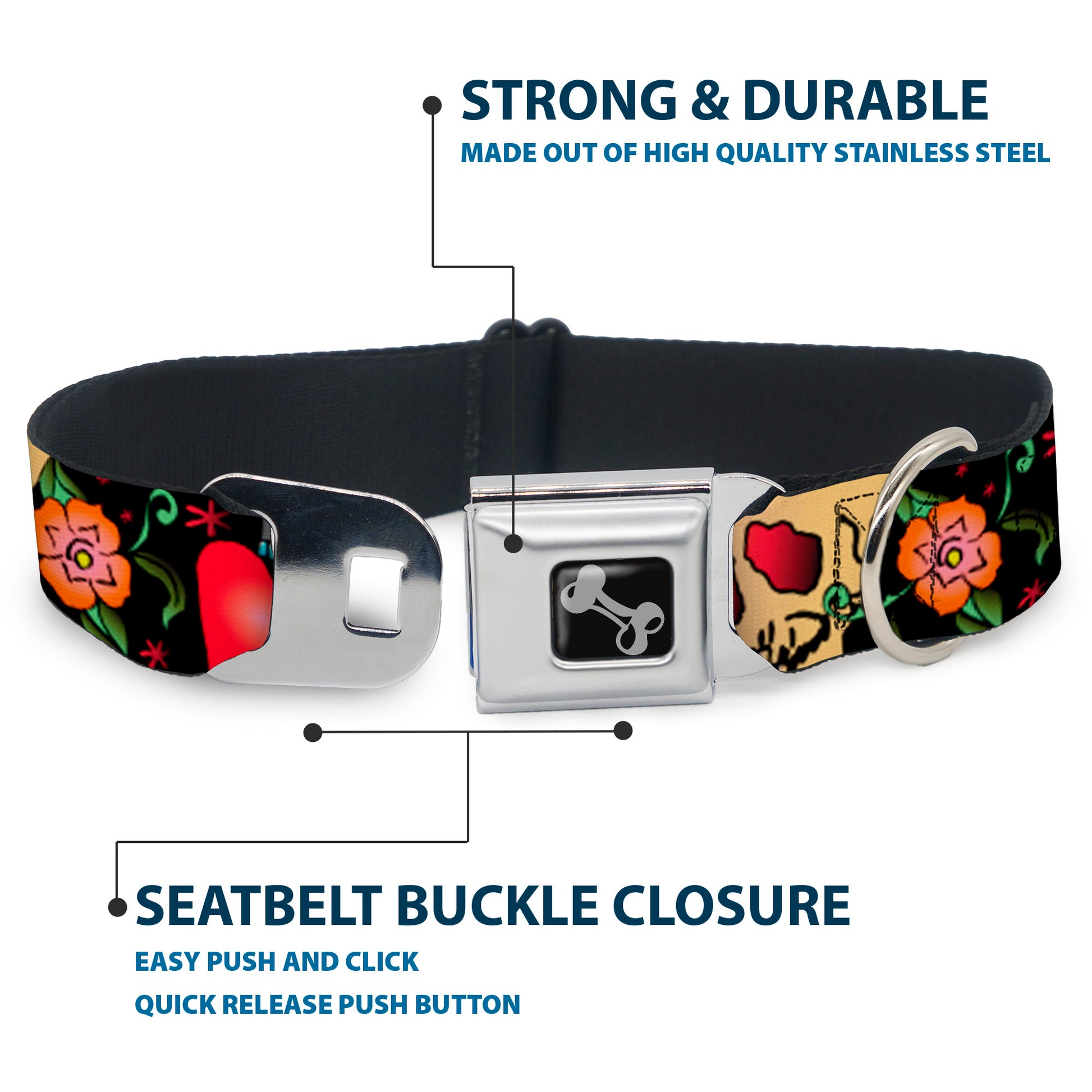Dog Bone Seatbelt Buckle Collar - Only God Can Judge Me Black Seatbelt Buckle Collars Buckle-Down