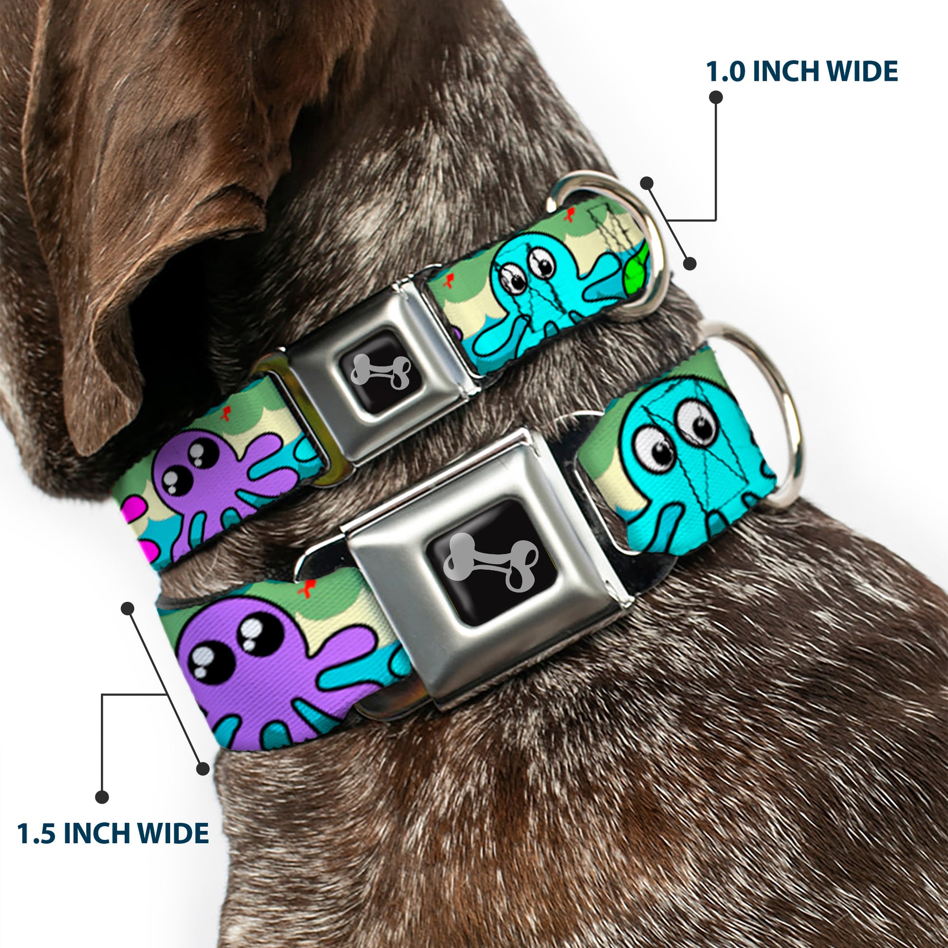 Dog Bone Seatbelt Buckle Collar - Octopus Cartoon Seatbelt Buckle Collars Buckle-Down