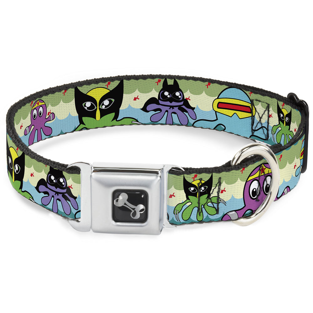 Dog Bone Seatbelt Buckle Collar - Octopus Superhero Cartoon Seatbelt Buckle Collars Buckle-Down