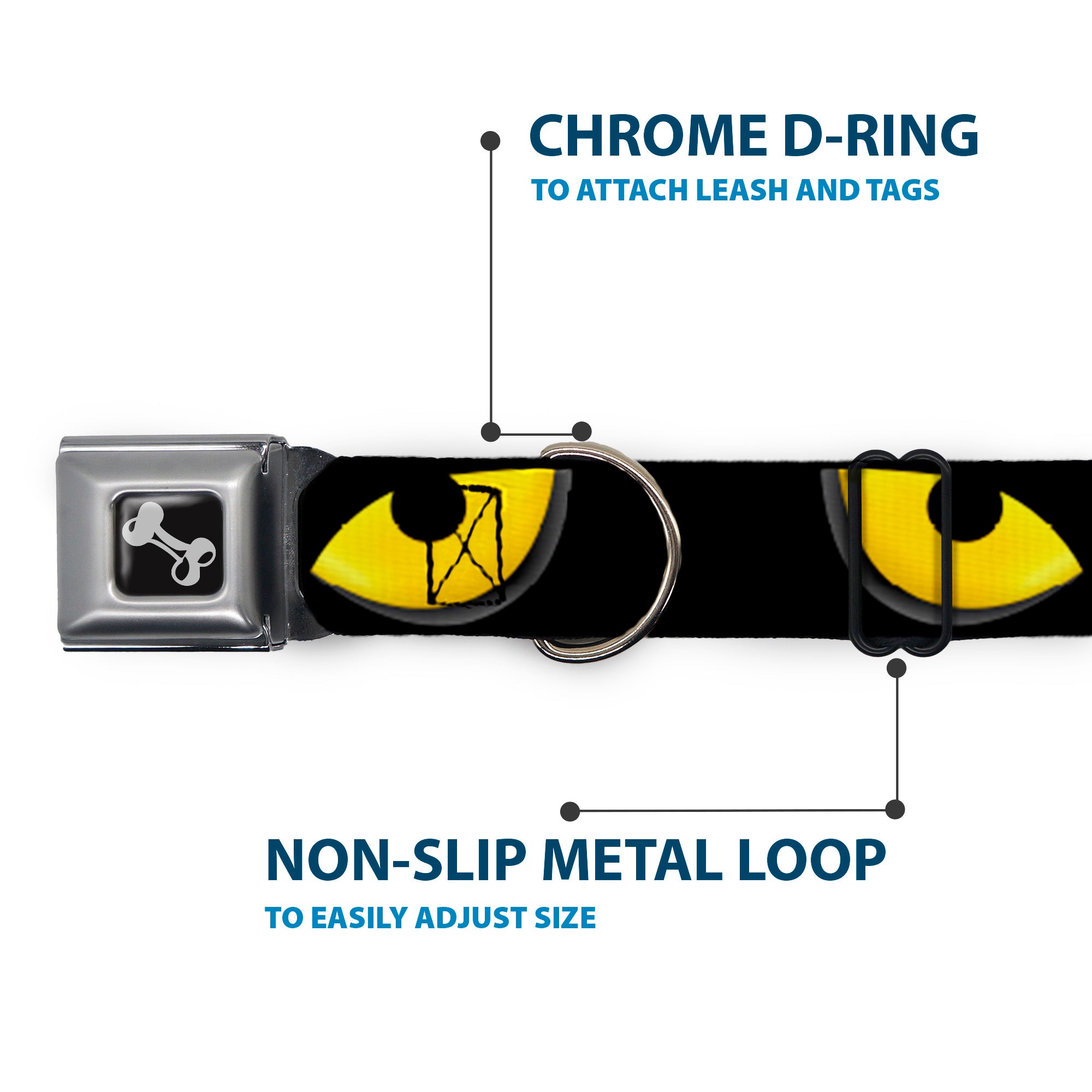 Dog Bone Seatbelt Buckle Collar - Owl Eyes 1 Seatbelt Buckle Collars Buckle-Down