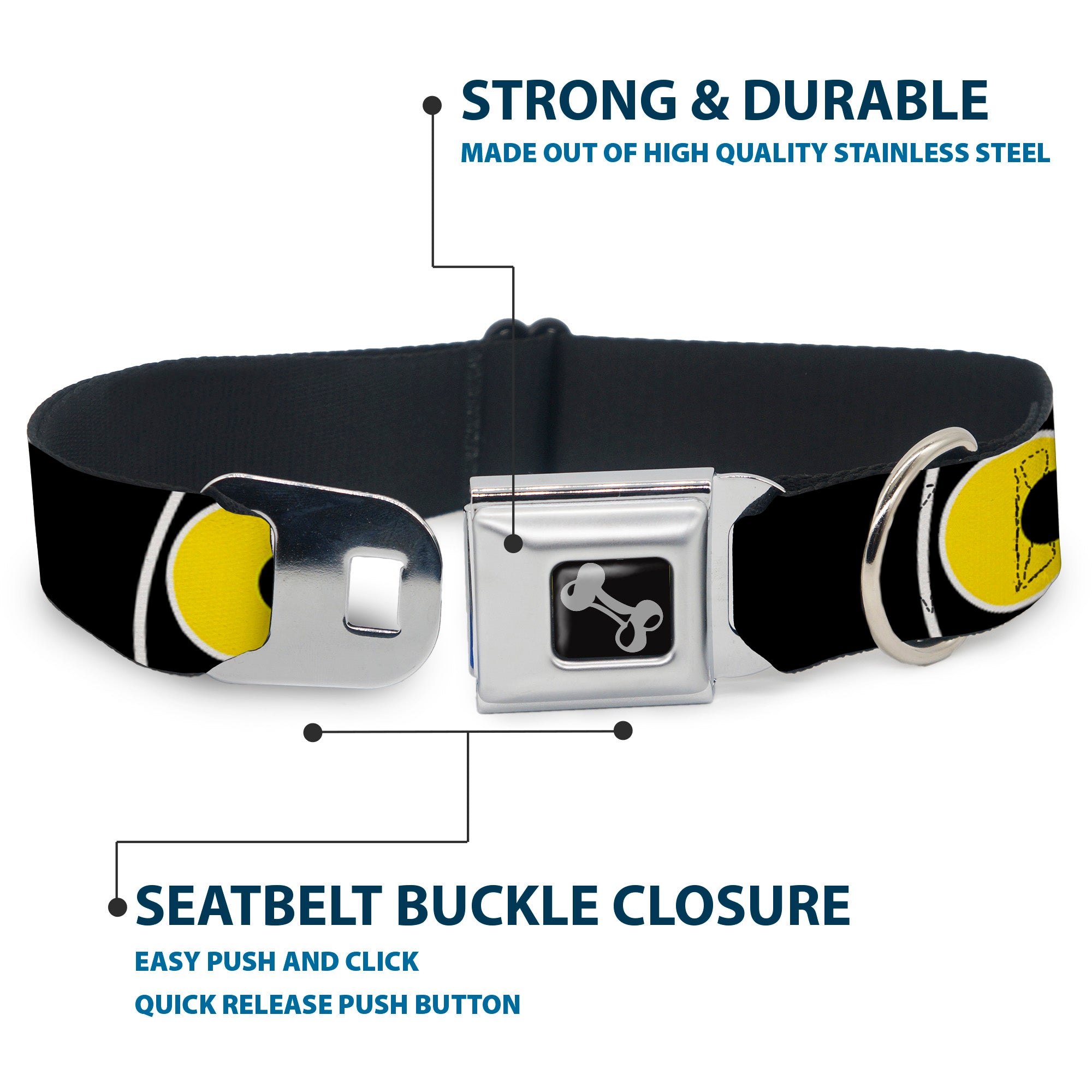 Dog Bone Seatbelt Buckle Collar - Owl Eyes 3 Seatbelt Buckle Collars Buckle-Down