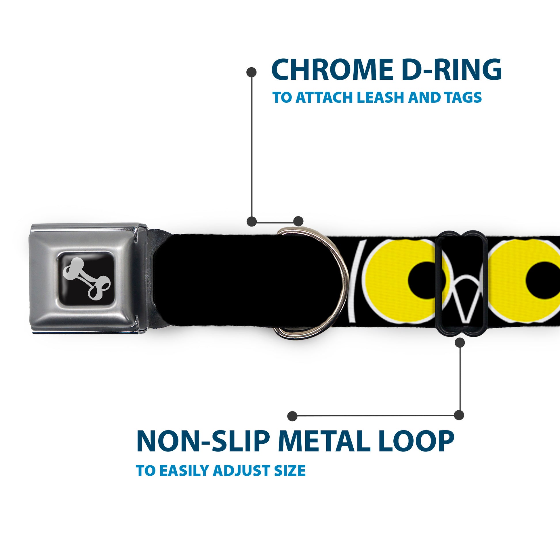 Dog Bone Seatbelt Buckle Collar - Owl Eyes 3 Seatbelt Buckle Collars Buckle-Down