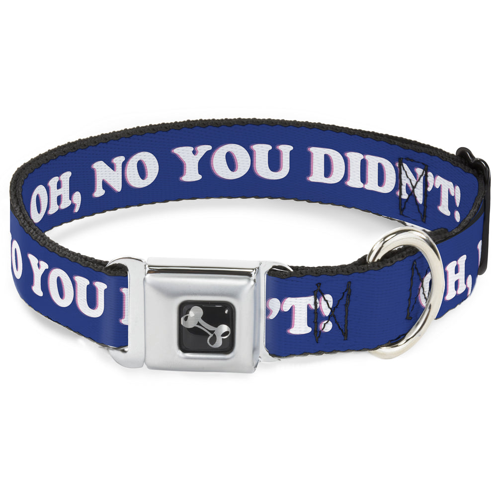 Dog Bone Seatbelt Buckle Collar - OH, NO YOU DIDN'T!!! Navy/Purple/White Seatbelt Buckle Collars Buckle-Down